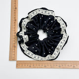 Lace Polka Dot Satin Scrunchie Hair Tie_Cwaha07669