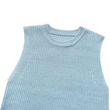 Solid Knitted Skirt Split Dress