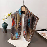Vintage Paisley Herringbone Linen Neck Scarf_Cwasc03427