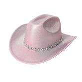 LASER STRIPE WESTERN COWBOY HAT WITH RHINESTONES_CWAH3654