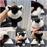 BIG FOX REAL MINK FUR BAG ORNAMENT CAR KEYCHAIN_CWMM2538