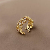 OPEN ADJUSTABLE BUTTERFLY HOLLOW RING FOR WOMEN_CWAJE3102