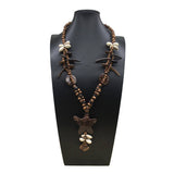 BOHEMIAN COCONUT SHELL VINTAGE LONG NECKLACE_CWMM4564