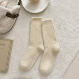 SOLID COLOR WARM THICK FLEECE SOCKS_CWMS0963