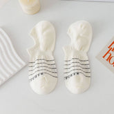 White Striped Waist Wicking Hidden Socks_Cwms0947