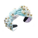 NEW TIE DYE FABRIC PEARL HEADBAND_CWAHA2122