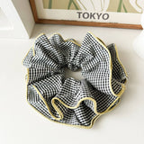 NICHE RETRO PLAID RUFFLED HAIR RING HAIR ROPE_CWAHA1352