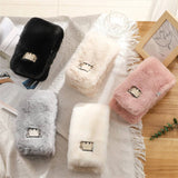 SMILEY FAUX RABBIT FUR SCARF COZY WINTER WRAP_CWASC1250