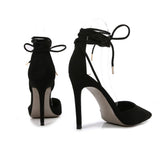 POINTED ANKLE STRAP BAG AND HIGH HEELS_CWSHS0647