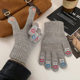 FINGERLESS SOLID COLOR KNITTED WOOL WARM GLOVES_CWAG0173