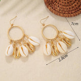 NEW SHELL BEADED PENDANT EARRINGS_CWAJE1555