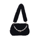 Winter Pearl Chain Hand Tote Shoulder Plush Bag_Cwab3988
