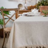 Waffle Tassel Solid Color Dining Table_Cwmm0971