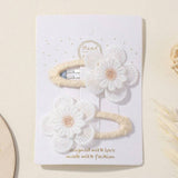 FRESH DAISY HAIR CLIP SET HANDMADE FABRIC CLIPS_CWAHA6712