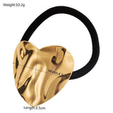 MINIMALIST METAL HAIR TIE WITH HEART CIRCLE_CWAHA6244