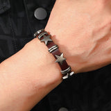 FIVE POINTED STAR RETRO COWHIDE CREATIVE BRACELET_CWMM4468