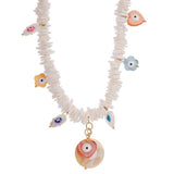 EUROPEAN STYLE BOHEMIAN EVIL EYE BEADED NECKLACE_CWMM7538