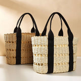 Women Casual Woven Straw Square Tote Bag _Cwab0822
