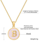 ROUND 18K GOLD STAINLESS STEEL 26LETTERS NECKLACE_CWAJE0683