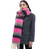 CHUNKY FRINGE STRIPE SCARF WINTER YARN WRAP_CWASC0877