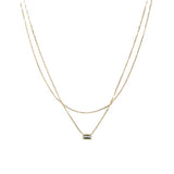 SIMPLE DOUBLE LAYER CUBE ZIRCON NECKLACE_CWMM5665