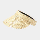 STRAW SUN VISOR SUMMER PONYTAIL UV PROTECTION HAT_CWAH3282