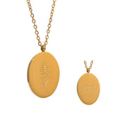 GOLD STAINLESS STEEL DECEMBER FLOWER NECKLACE_CWMM3778