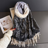 Autumn Winter Paisley Colorblock Tassel Scarf_Cwasc03274