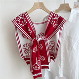 FLORAL KNIT SHAWL LIGHT CARDIGAN SCARF FOR WOMEN_CWASC0847