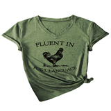 Wome Casual Tee With Chicken Joke Print_Cwtts1479