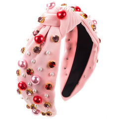 NEW STYLE KNOTTED DIAMOND AND PEARL HEADBAND_CWAHA0814
