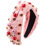 NEW STYLE KNOTTED DIAMOND AND PEARL HEADBAND_CWAHA0814