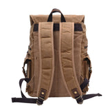 Vintage Waxed Canvas Leather Travel Backpack_Cwab5552