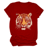 Women Summer Tee With Stylish Tiger Print_Cwttsl0494