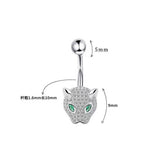 LEOPARD HEAD CZ BELLY RING BOLD PIERCING JEWELRY_CWMM9195