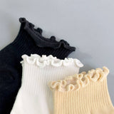 Womens Solid Color Ruffle Ankle Socks_Cwms0127