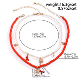 OCEAN STYLE CONCH SHELL MULTILAYER NECKLACE_CWAJE1803