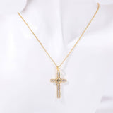 NEW CREATIVE MINIMALIST CROSS ROSE NECKLACE_CWMM3891
