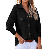 Waffle Knit Jacket Casual Button-Down Shirt