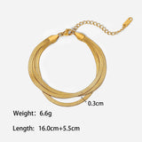 Zircon & Pearl Chain Bracelet In Stainle Steel_Cwaje4658