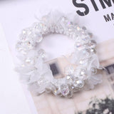 CUTE CRYSTAL HEART ORGANZA ELASTIC HAIR TIE_CWAHA6862