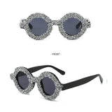 FASHIONABLE ROUND DIAMOND STUDDED SMALL SUNGLASSES_CWASG0856