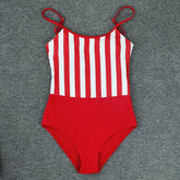 SEXY TIGHT STRIPED SUSPENDER ONE PIECE SWIMSUIT_CWMW0624