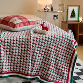 NEW RETRO CHRISTMAS HOUNDSTOOTH KNITTED BLANKET_CWMM2378