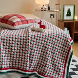 NEW RETRO CHRISTMAS HOUNDSTOOTH KNITTED BLANKET_CWMM2378