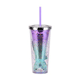 DOUBLE LAYER GRADIENT MERMAID TAIL WATER CUP_CWMM0985
