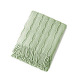 KNITTED THIN TASSEL SOFA BLANKET BED END BLANKET_CWMM0222