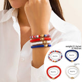 NEW FLAG CONTRAST COLOR BEADED BRACELET_CWAJE1473