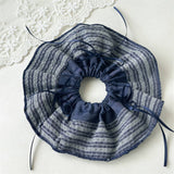 Blue Stripe Denim Scrunchie Retro Style_Cwaha07612