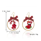 CHRISTMAS STAR BEAR GIFT IRREGULAR EARRINGS_CWAJE2400